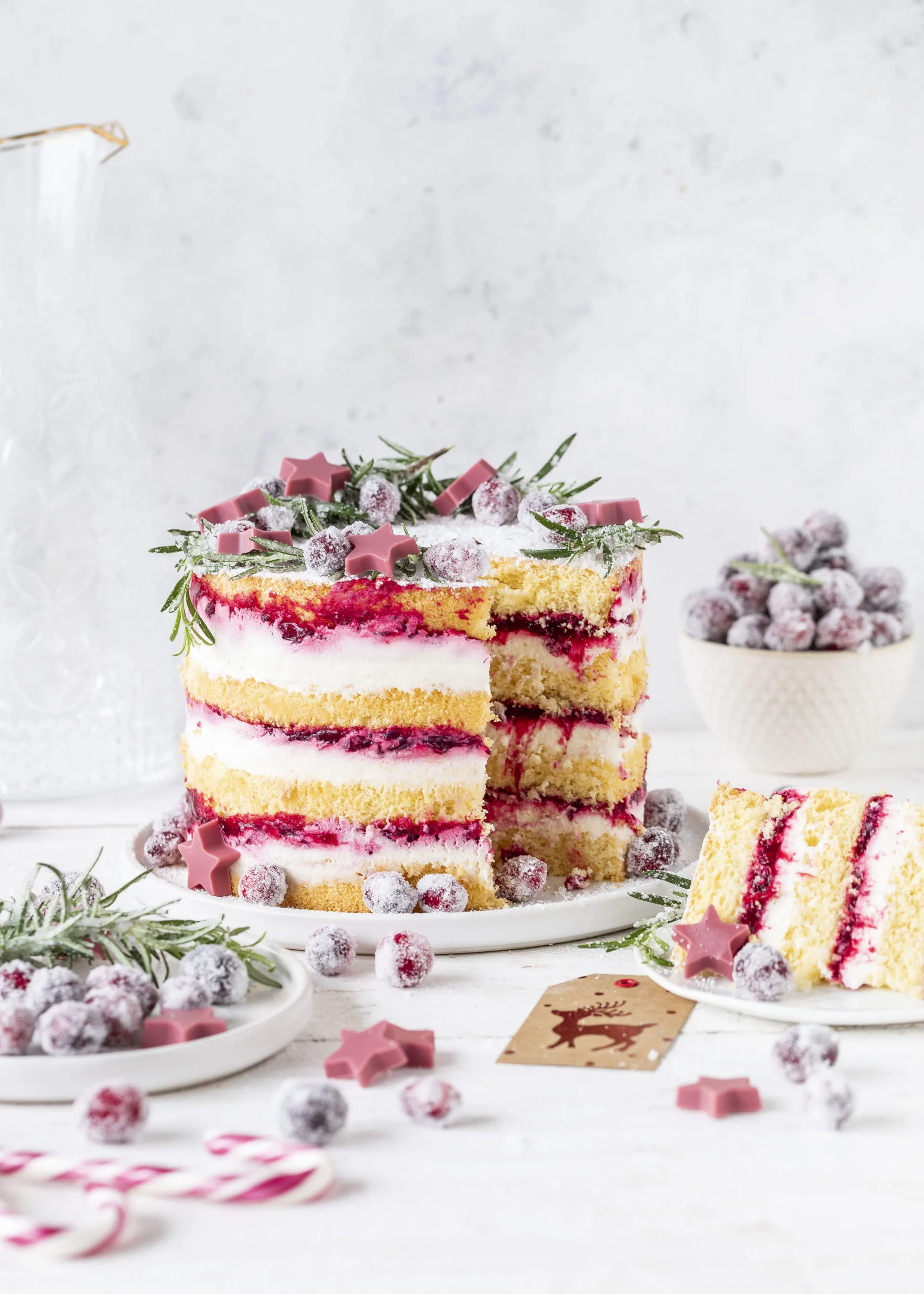 Cranberry Biskuit Törtchen zu Weihnachten backen. Emmas Lieblingsstücke