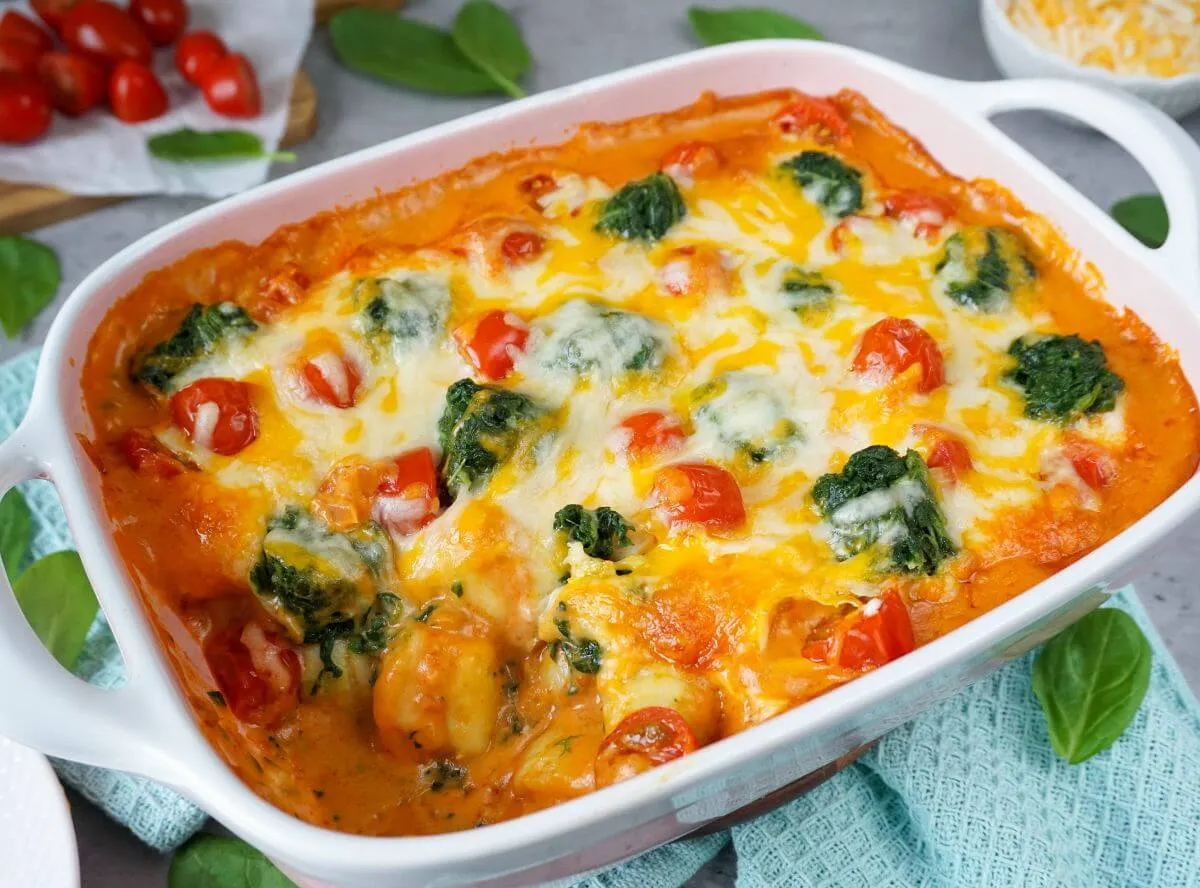 Cremiger Gnocchi Spinat Auflauf