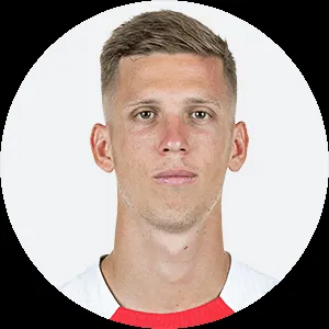 Dani Olmo im Kreis-Symbol von RB Leipzig