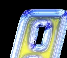 Darstellung des Metalleffekts auf schwarzem Hintergrund mit angewendeter Ring-Kontur, die die Struktur hervorhebt