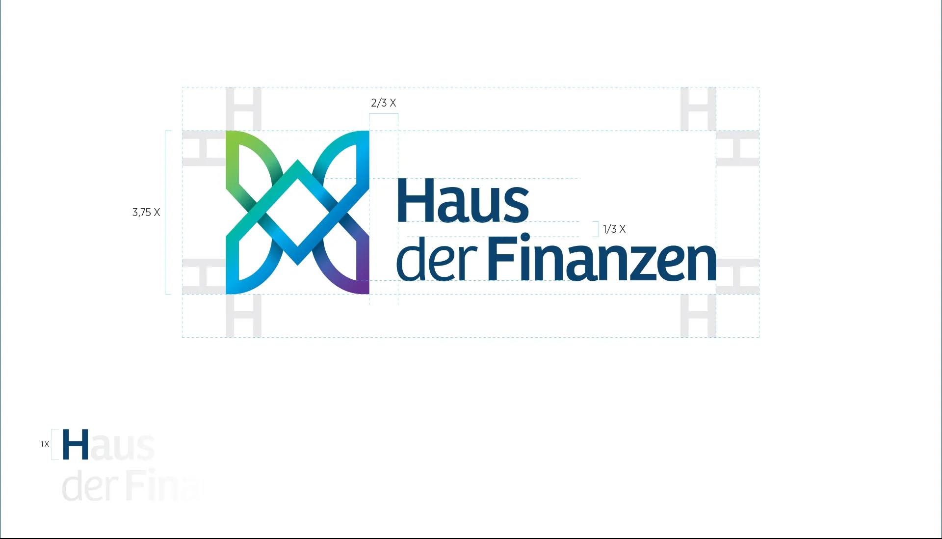 Das Logo "Haus der Finanzen" in einer modernen Designumgebung