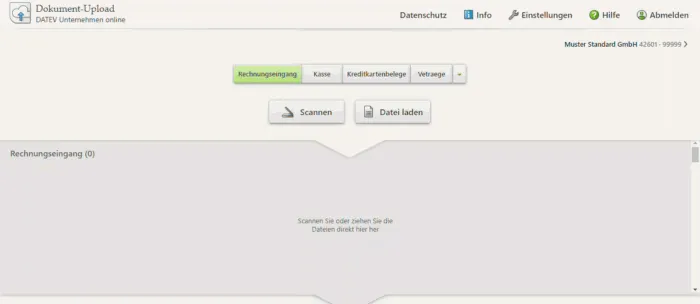 DATEV Unternehmen online Dokumenten hochladen