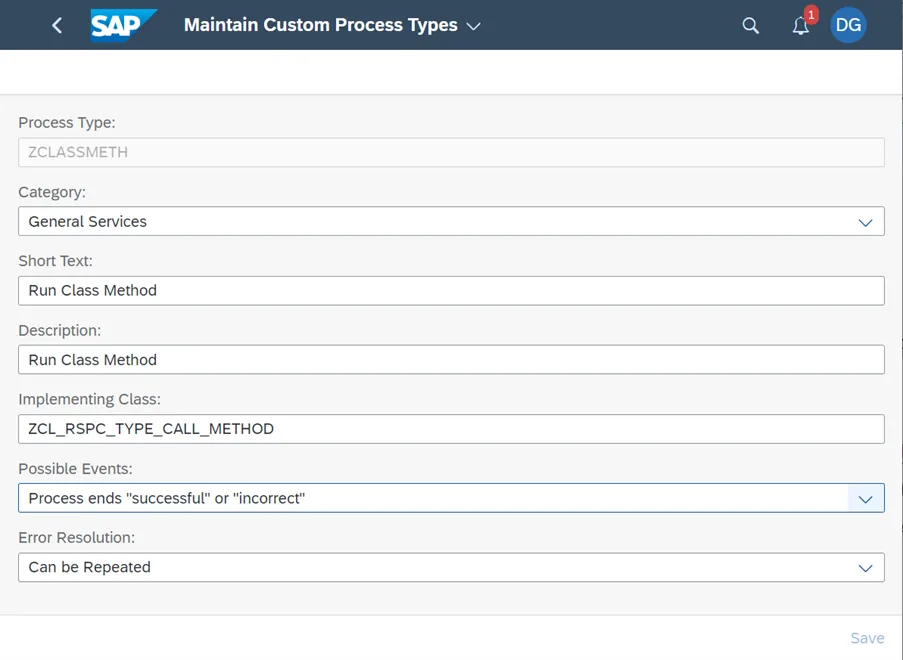 Definition eines benutzerdefinierten Prozesstyps im SAP BW Bridge Cockpit