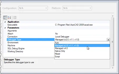 Den Debugger-Typ im Executable-Projekt ändern