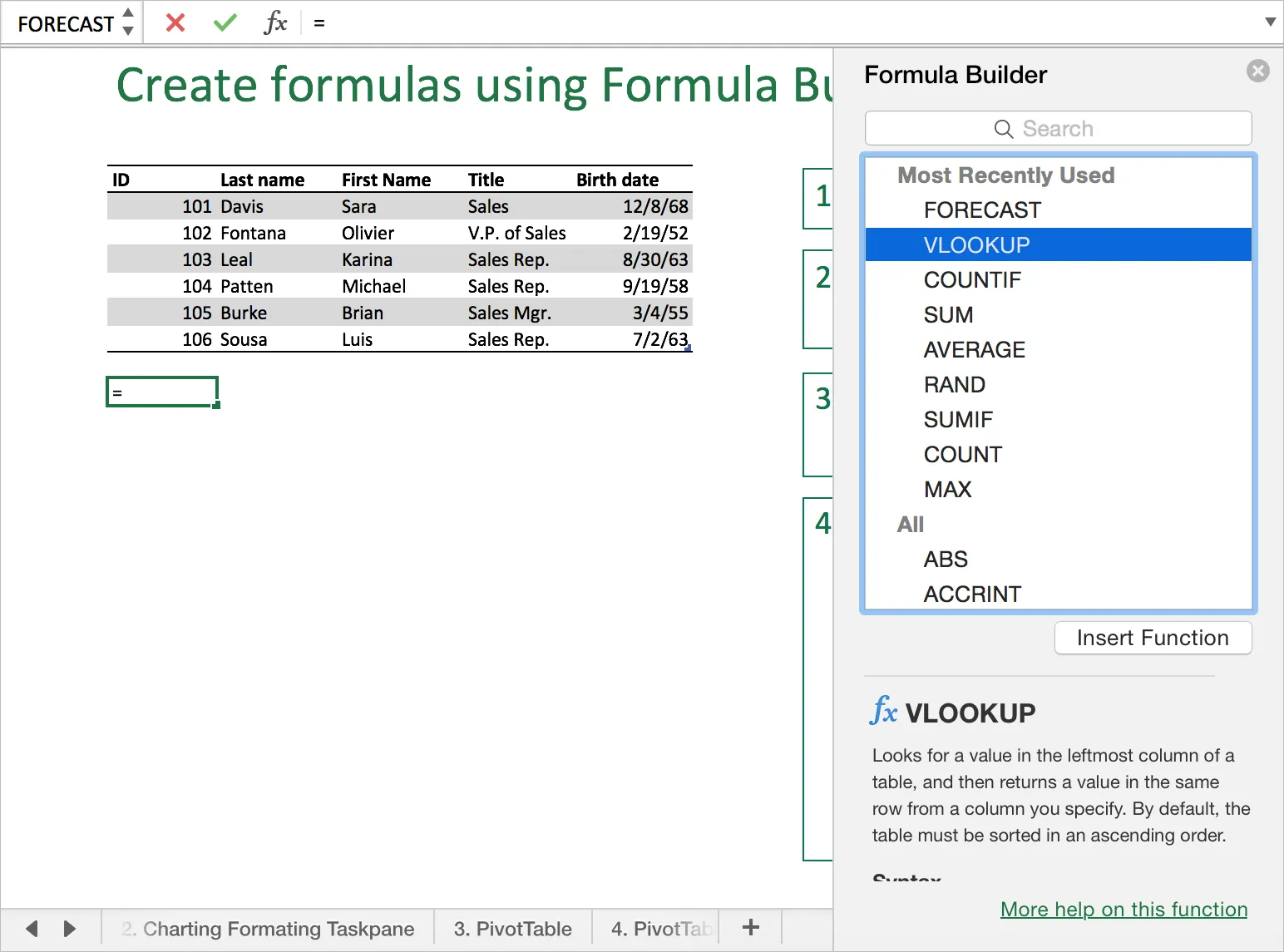 Der Aufgabenbereich "Diagramm formatieren" bietet umfassende Optionen zur Anpassung von Diagrammen
