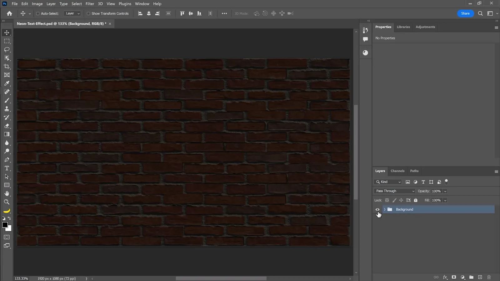 Der fertiggestellte Ziegelhintergrund mit Anpassungen