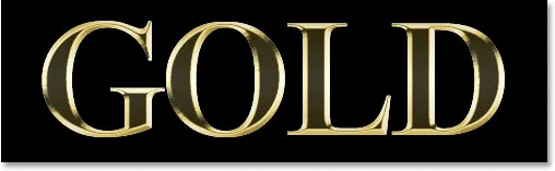 Der Goldeffekt nach der Anwendung der Abgeflachten Kante und Relief und der Glanzkontur