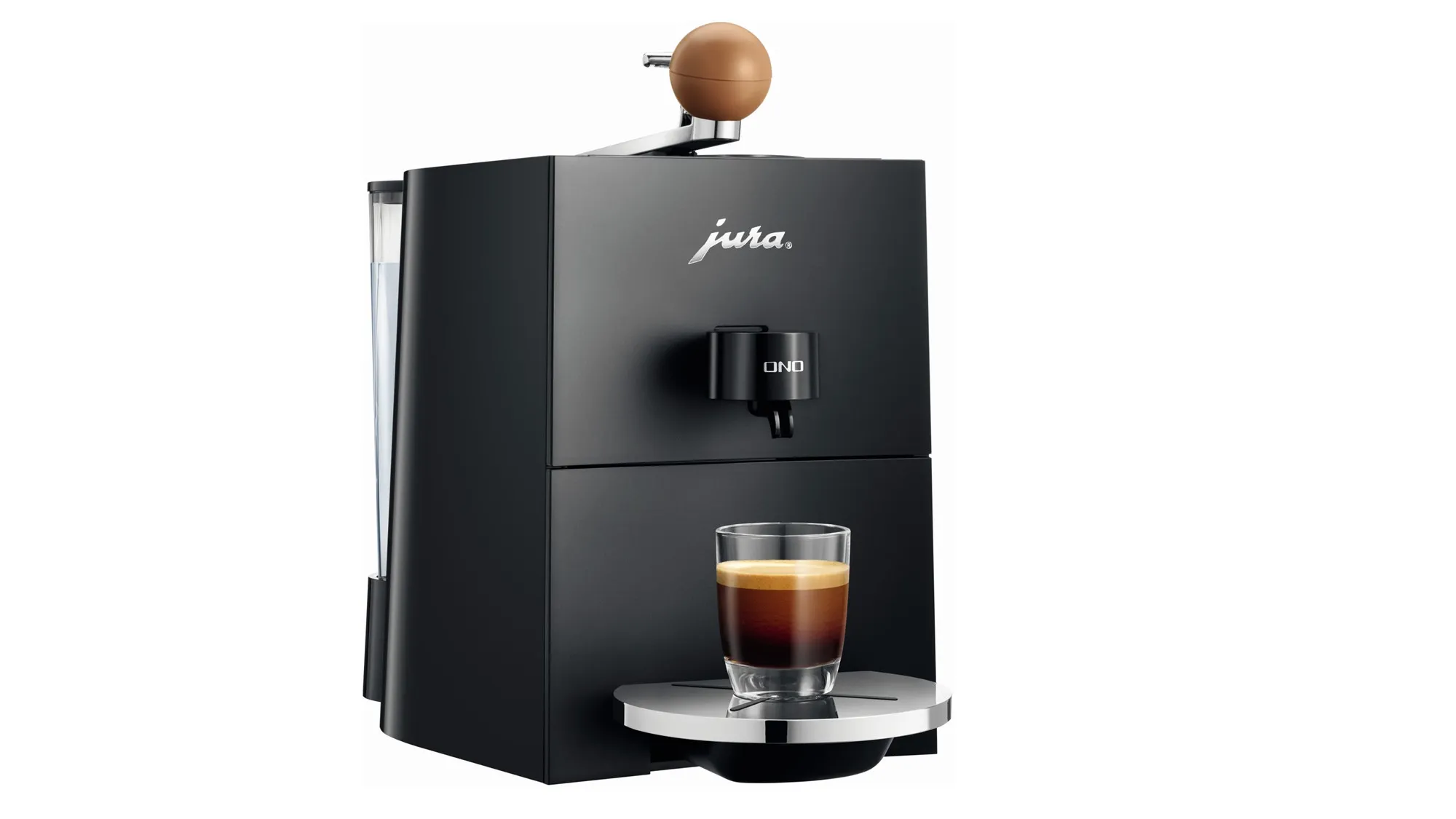 Der Kaffeehalbautomat Jura Ono mit bewährter Brüheinheit und Hochleistungspumpe