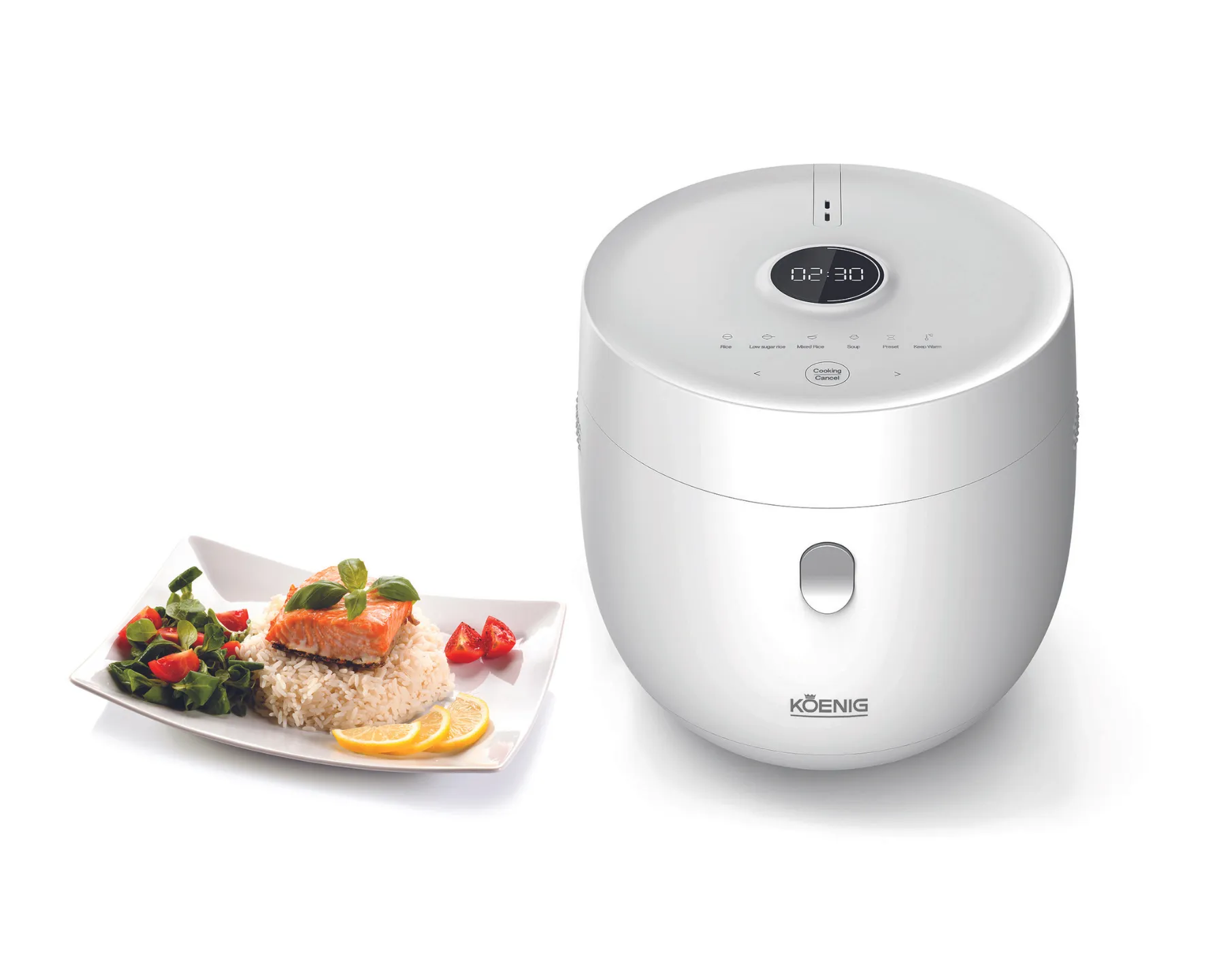 Der Low Carb Reiskocher von Koenig reduziert Kohlenhydrate im Reis und unterstützt eine bewusste Ernährung