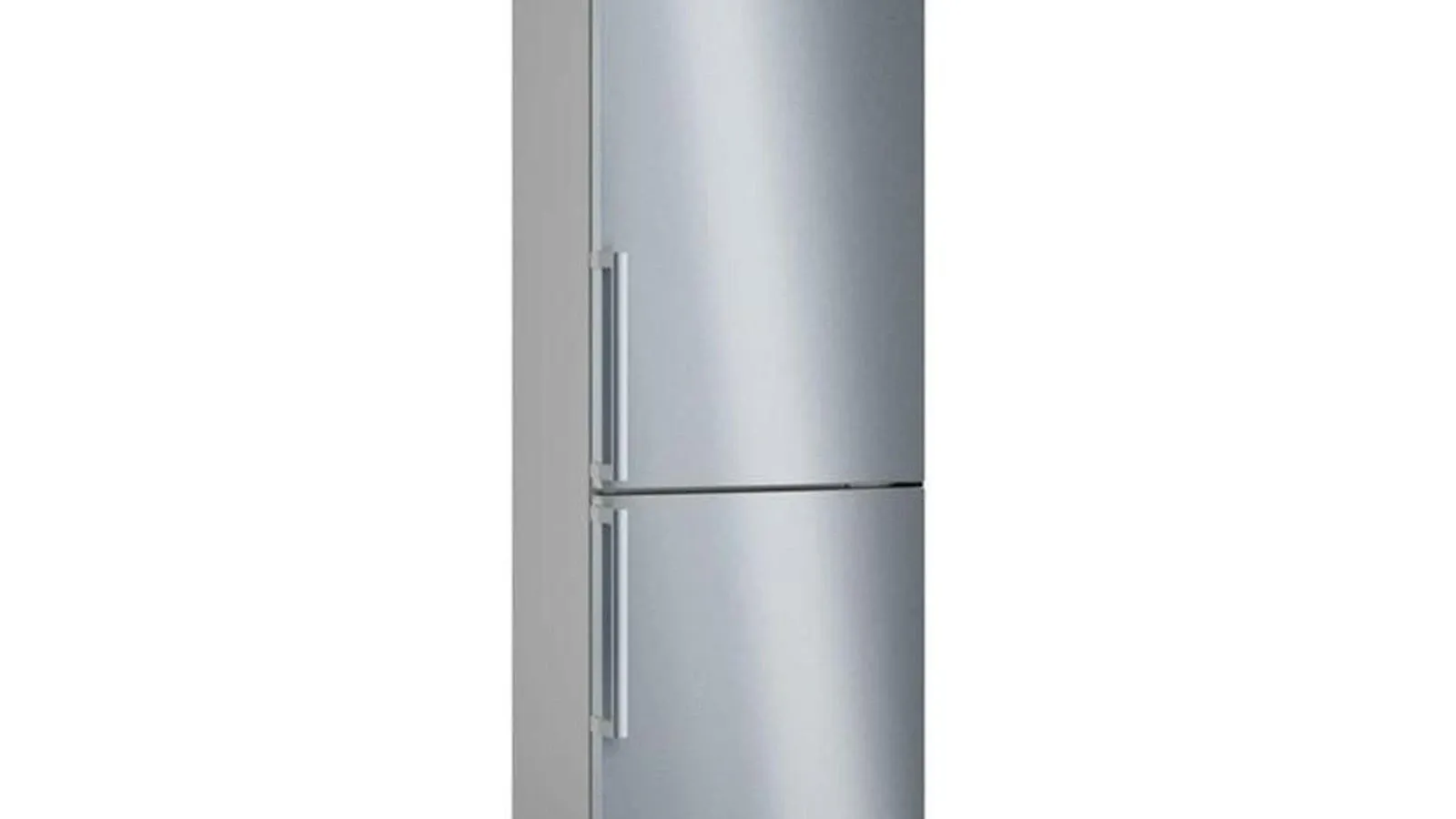 Der moderne Bosch KGN36VICT Kühlschrank mit geöffneter Tür und gut organisierten Lebensmitteln