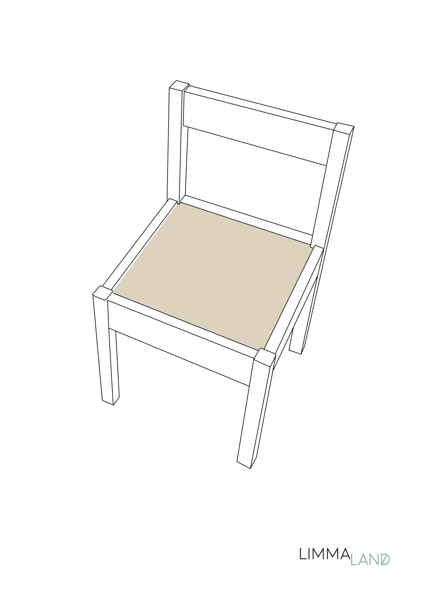 Detailansicht der hochwertigen Klebefolie mit Katzenmotiv für IKEA LÄTT Stühle