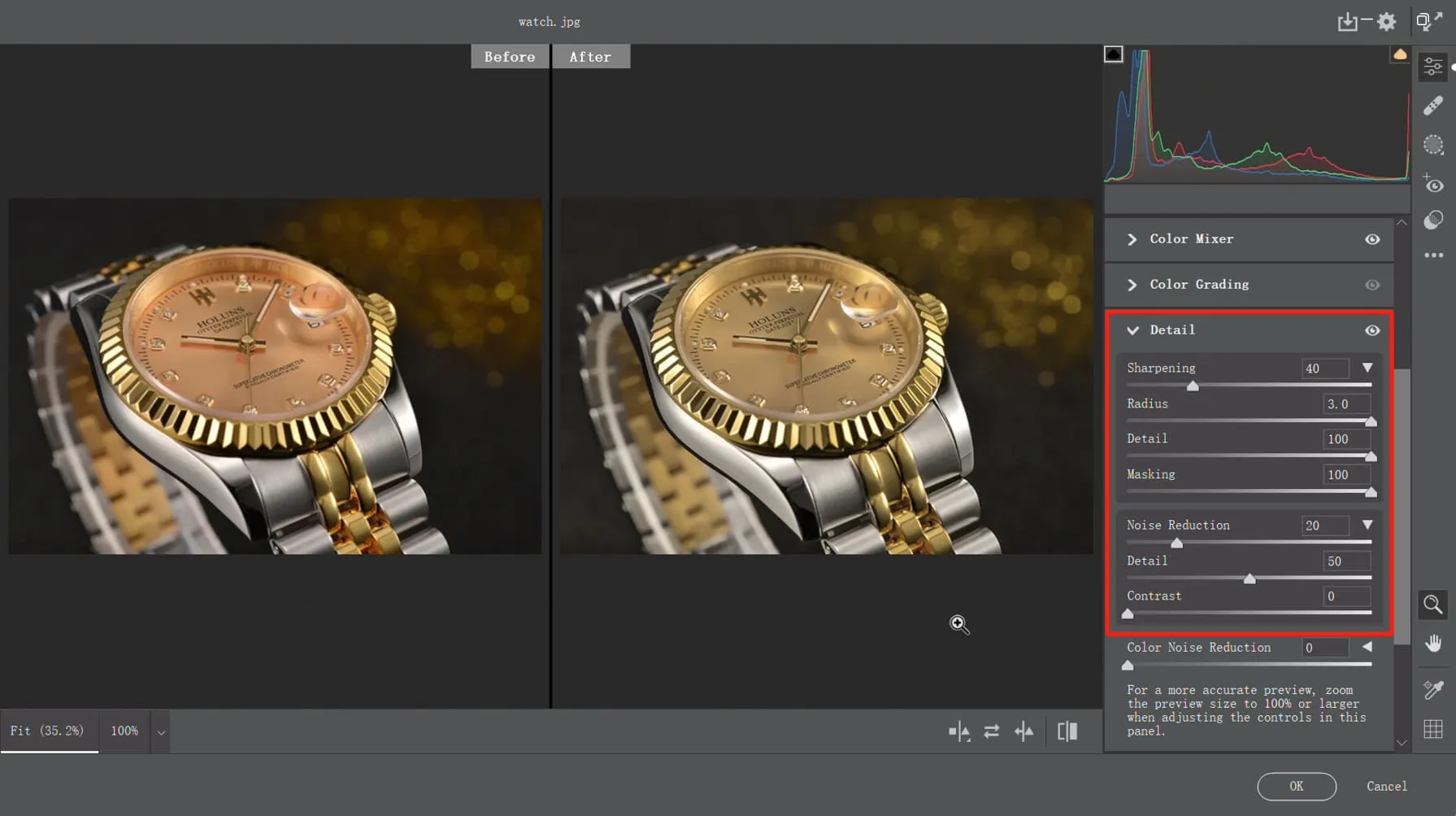 Details in Camera Raw hinzufügen