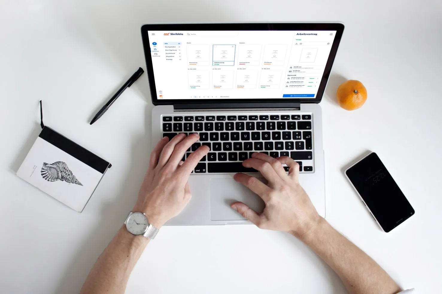 Diagramm, das die rechtlichen Bedingungen und die Beweiskraft verschiedener E-Signaturen darstellt