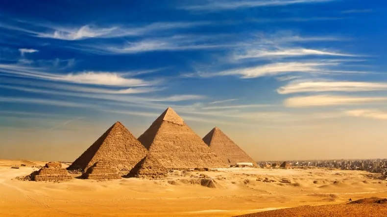 Die Pyramiden von Gizeh in Ägypten