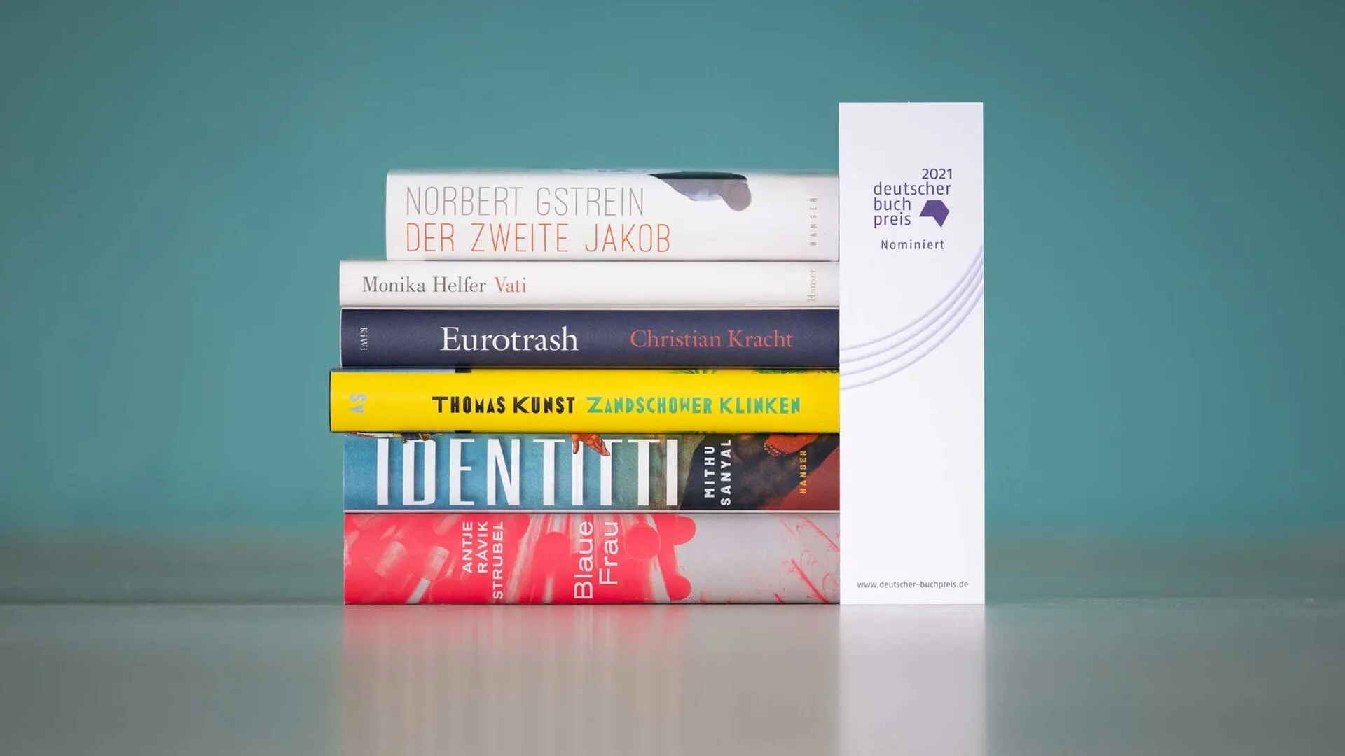 Die sechs Bücher auf der Shortlist zum Deutschen Buchpreis 2021