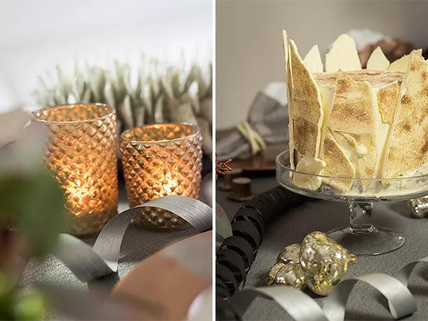 Die Torte mit Fudge überzogen und dekoriert