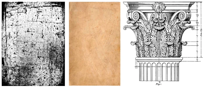 Drei Bilder zur Erstellung von Architekturkunst mit Photoshop Elements