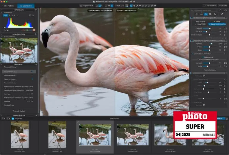 DxO PhotoLab entfernt Bildrauschen mit einer herausragenden Schärfeleistung, die in dieser Form kaum zu übertreffen ist.
