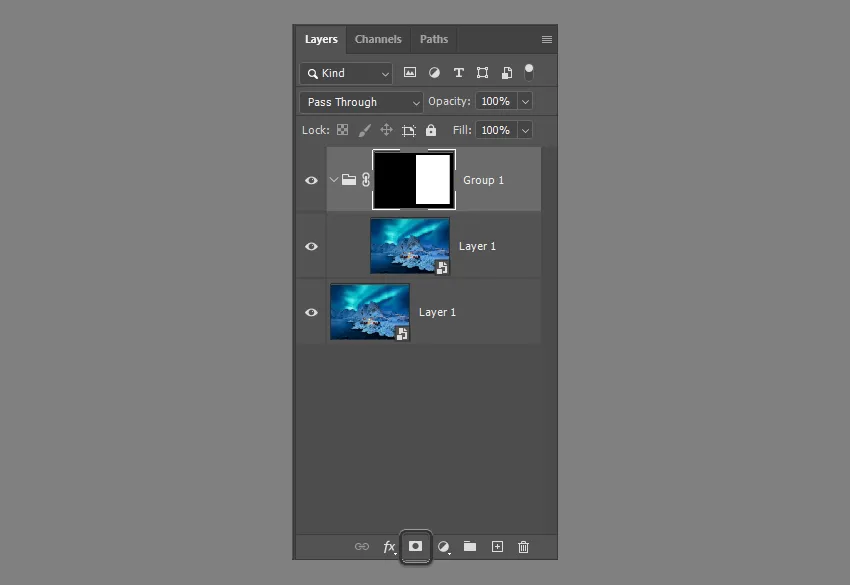 Ebenenmaske zur Gruppe hinzufügen