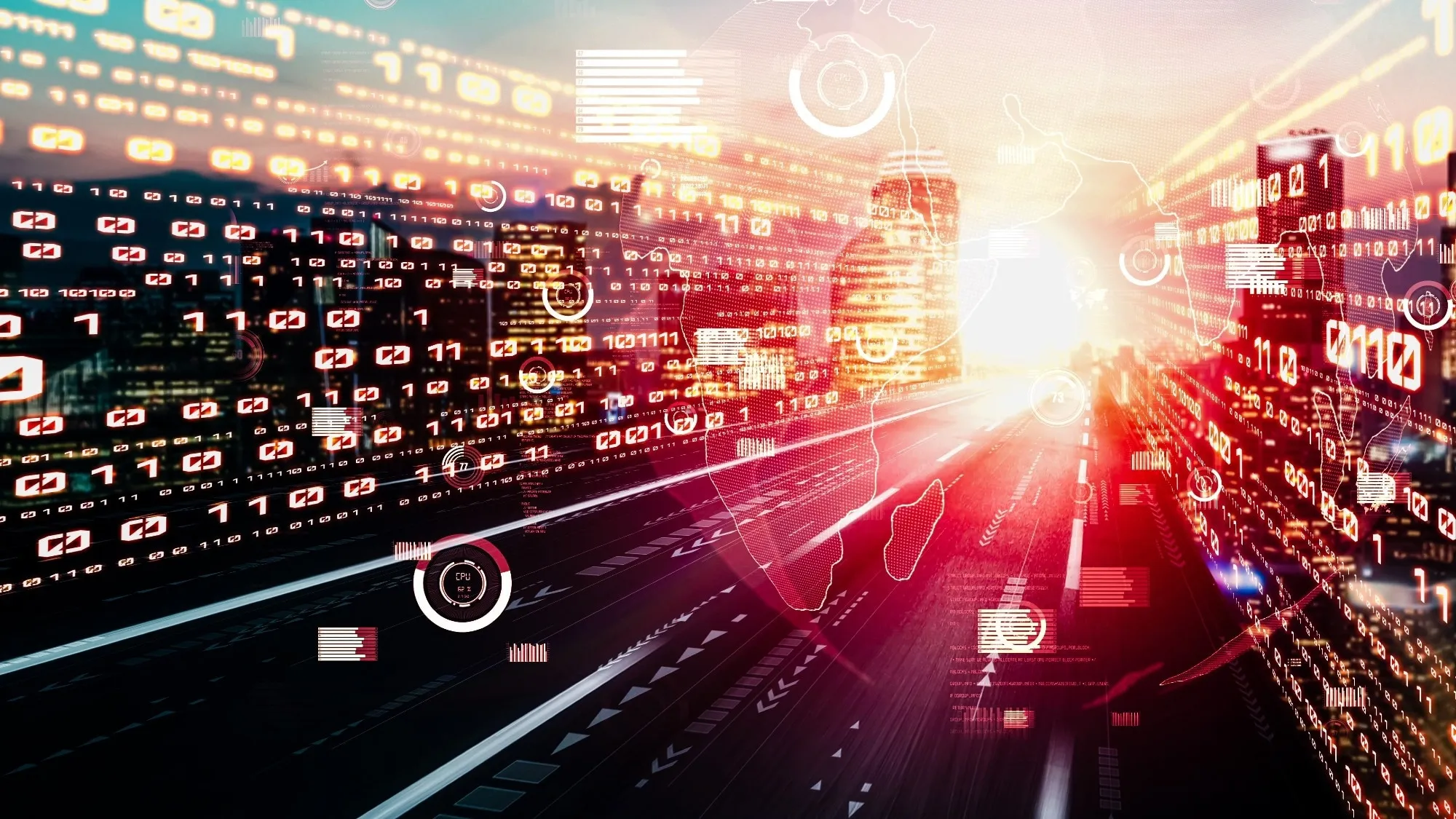 Ein abstrakte Darstellung von Quantencomputern und Finanzdaten.