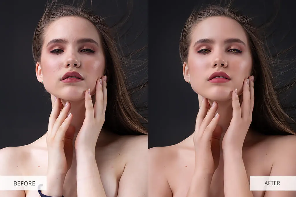 Ein Aktfoto mit verbesserter Farbgebung, die lebendige und tiefe Töne aufweist und die visuelle Wirkung verstärkt