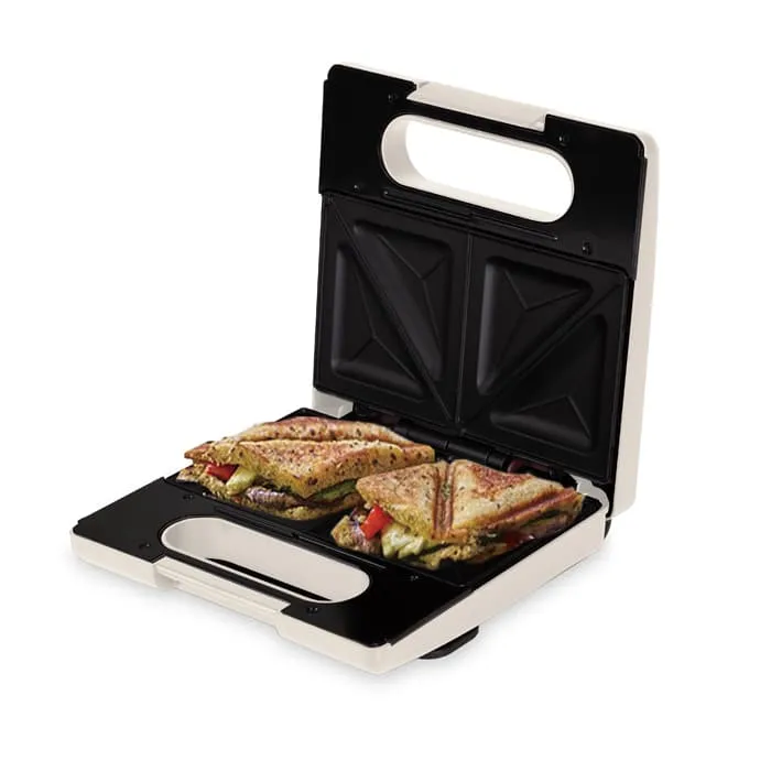 Ein Berlinger Haus 3-in-1 Sandwichmaker in Matt-Creme mit Grill-, Sandwich- und Waffelplatten