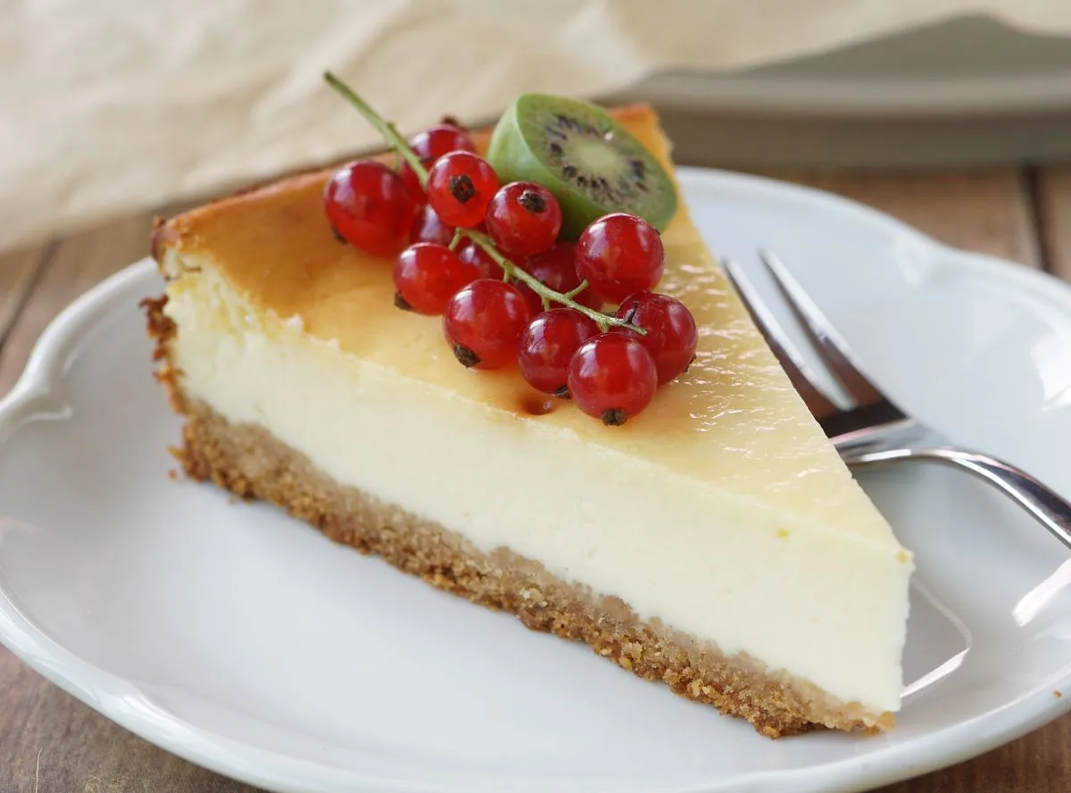 Ein cremiger New York Cheesecake, ein Hochgenuss für Käsekuchenliebhaber