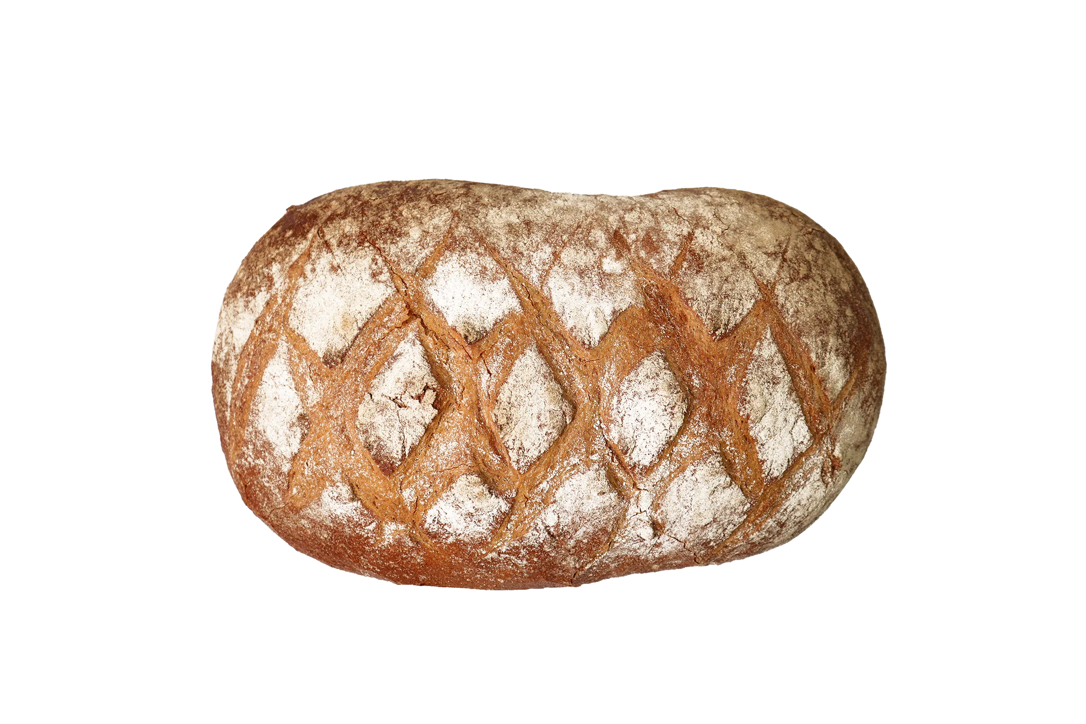 Ein goldbraunes Pane Maggiore Brot mit einer knusprigen Kruste