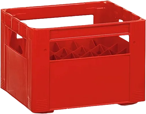 Ein Kasten voller tschechischer Bierflaschen, bereit zum Transport oder Genuss