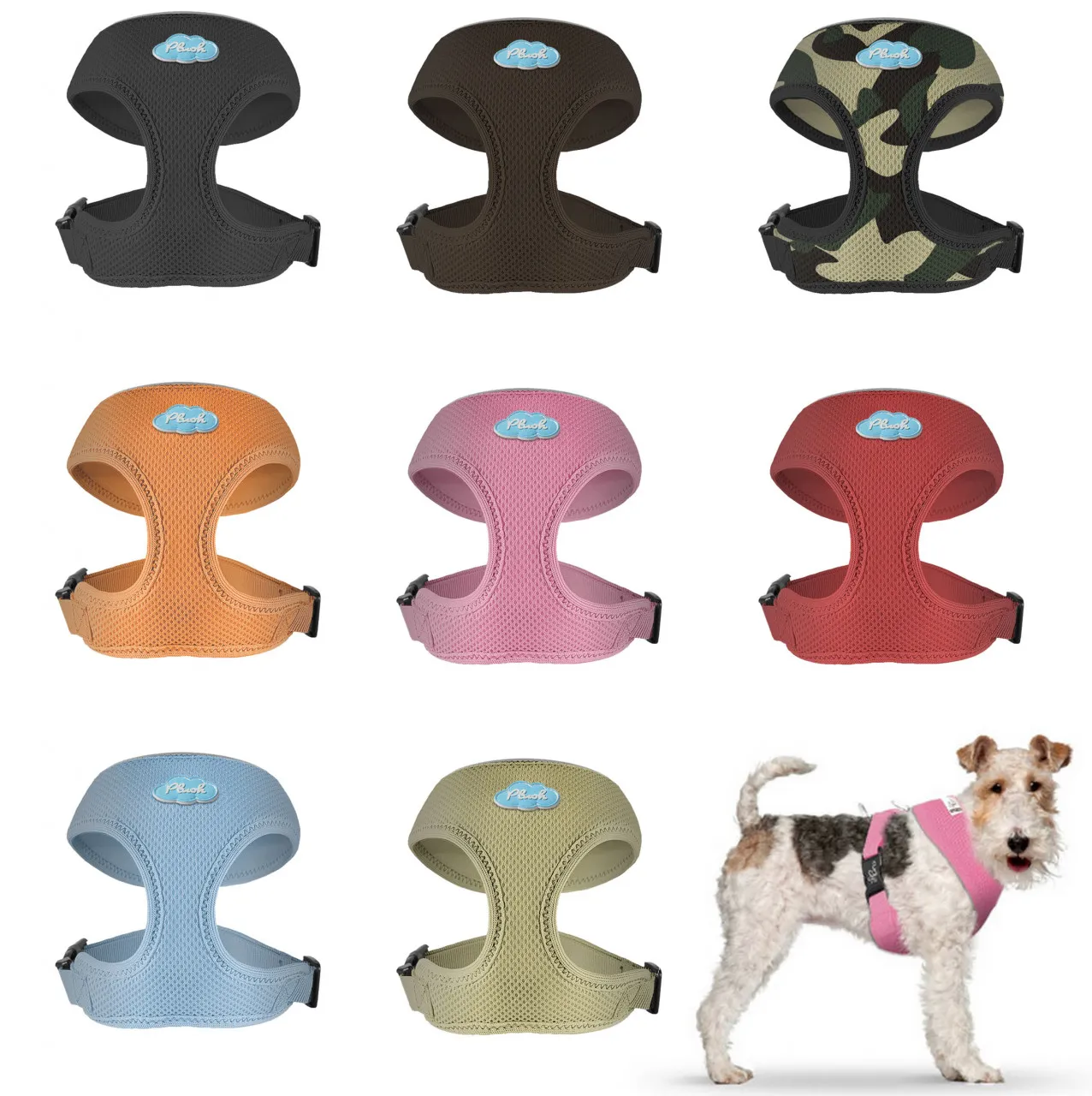 Ein kleines, blaues Hundegeschirr aus Air-Mesh-Material, ideal für warme Tage und empfindliche Hunde