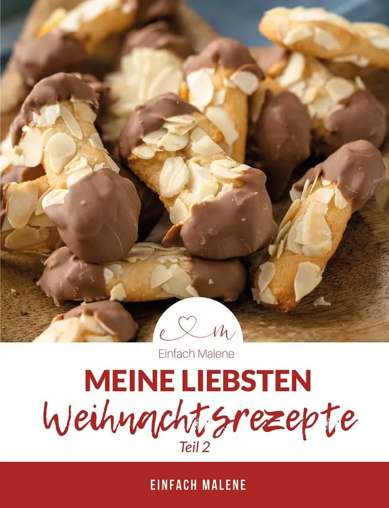 Ein Kochbuch mit dem Titel "Meine Weihnachtsbäckerei Teil 2" des Blogs Einfach Malene