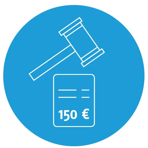 Ein stilisiertes Icon, das Steuerbeträge mit einem Münzstapel und einem Plus-Minus-Symbol für Abzüge darstellt