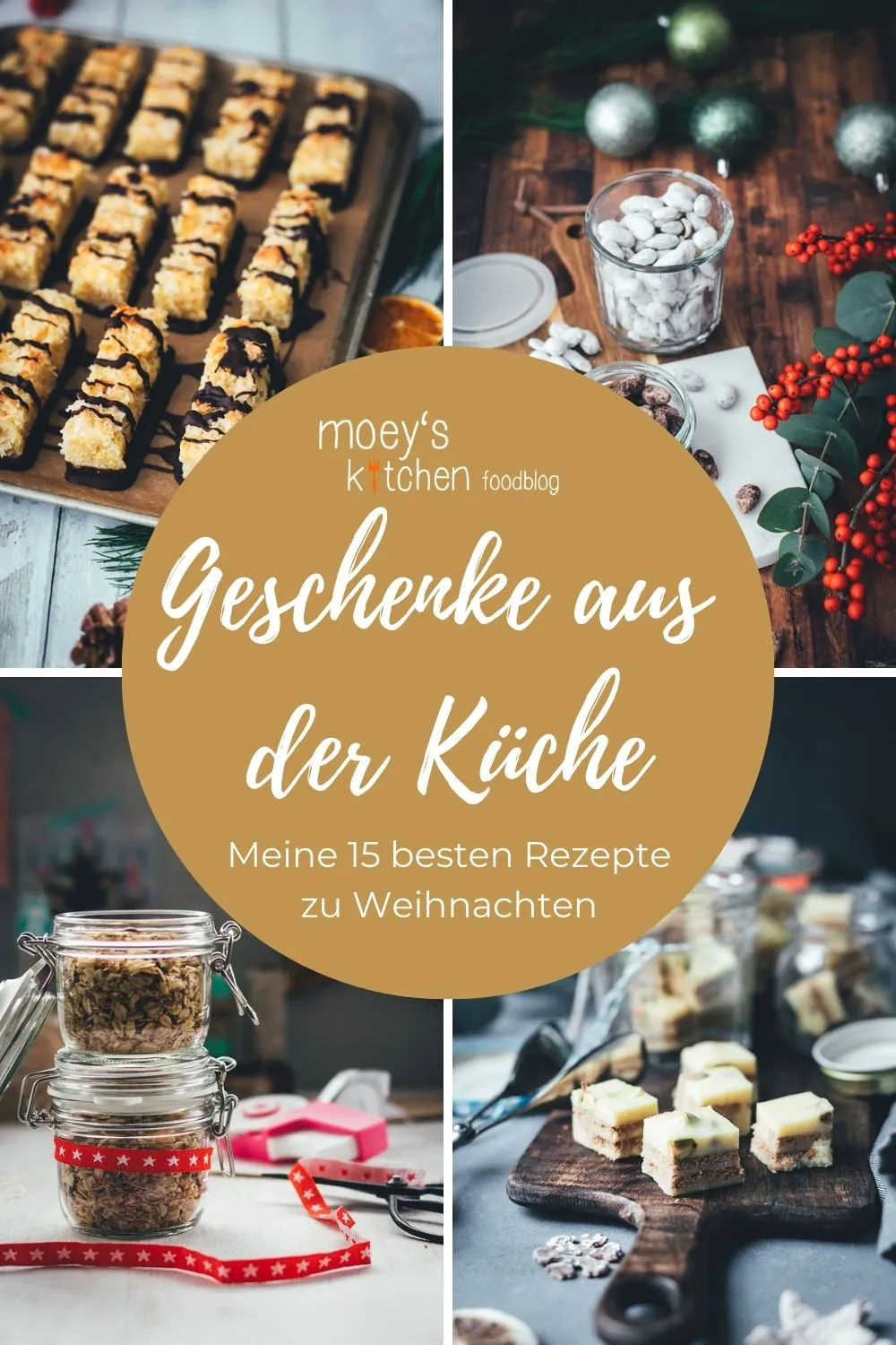 Eine Collage von 15 besten Rezepten für Geschenke aus der Küche zu Weihnachten, inklusive köstlicher Backideen.