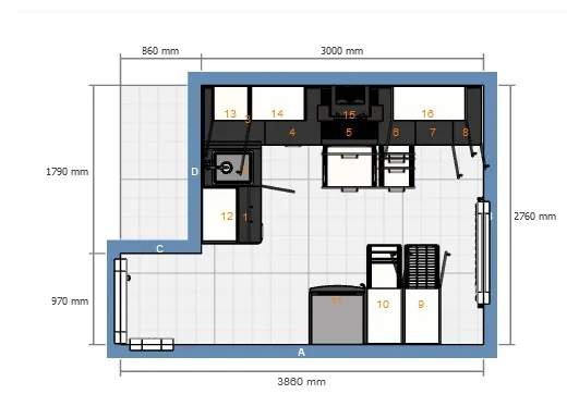 Eine detaillierte Ansicht der Innenausstattung einer IKEA Küchenzeile, die clevere Stauraumlösungen und die Integration von Haushaltsgeräten demonstriert.