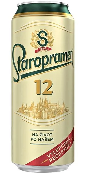 Eine Dose des bekannten Staropramen Bieres, einem tschechischen Lagerbier