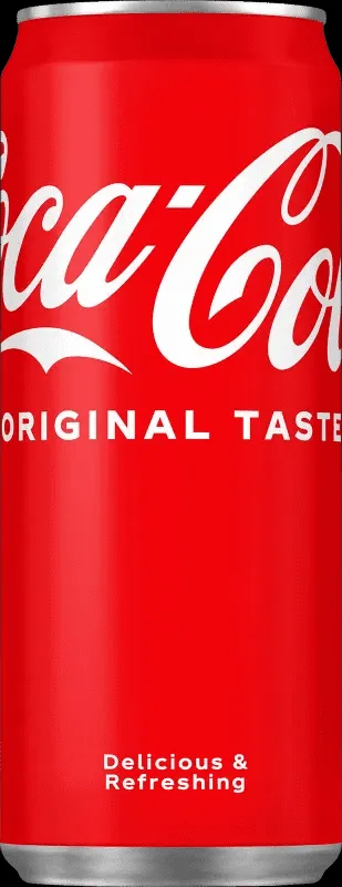 Eine eisgekühlte, klassische Coca-Cola 0,33 Liter Dose