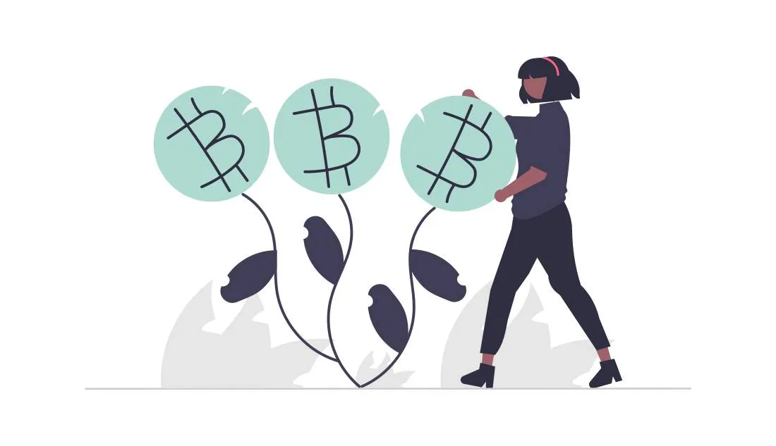 Eine Illustration, die einen stilisierten Bitcoin-Blockchain-Hintergrund mit leuchtenden Linien und Knoten zeigt, welche die dezentrale Natur und die digitalen Aspekte der Kryptowährung symbolisieren.