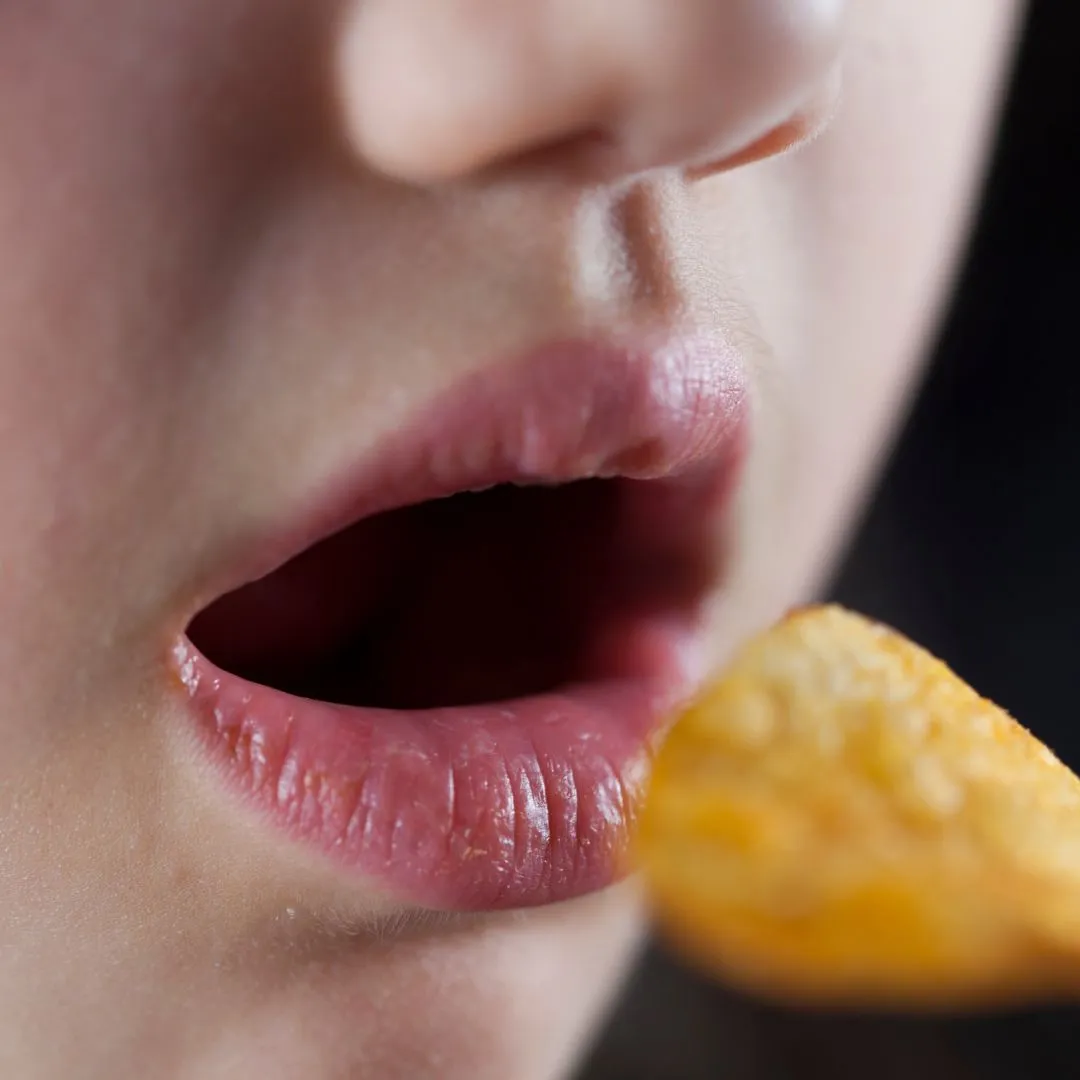 Eine Katze sitzt nachdenklich vor einem leeren Napf und starrt nach oben, möglicherweise aus Langeweile oder Appetitlosigkeit.