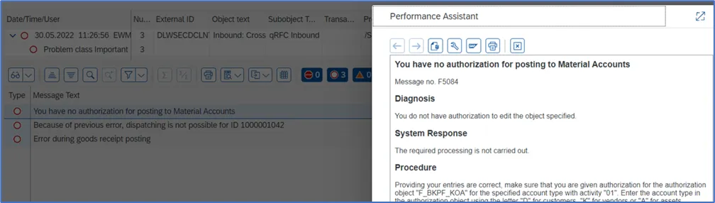 Eine weitere Fehlermeldung, die auf fehlende Berechtigungen in SAP Fiori hinweist