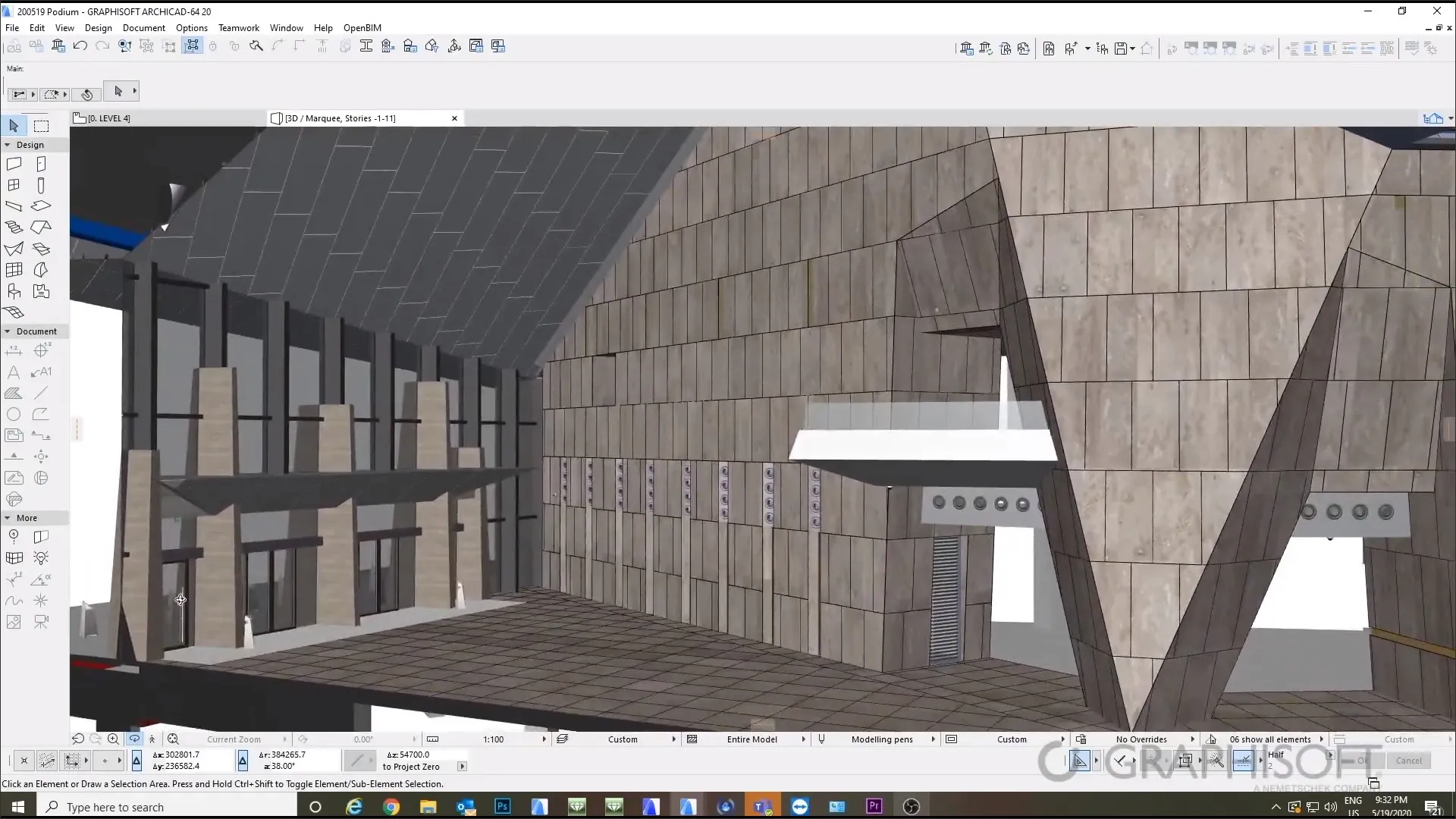 Eingang des Merdeka 118-Projekts, modelliert in Archicad