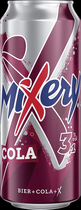 Einzelne Dose Mixery Bier/Cola, bereit für den sofortigen Genuss