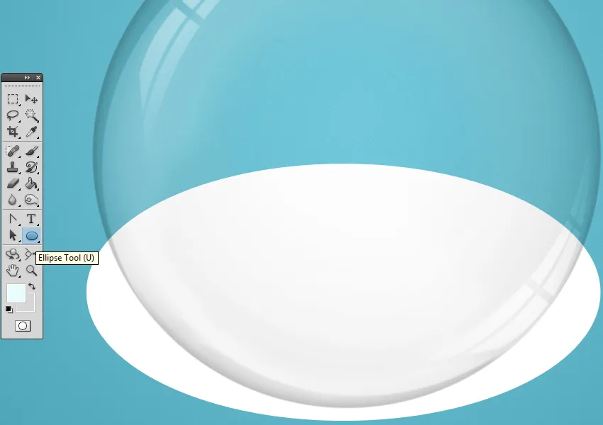 Ellipsen-Werkzeug in Photoshop für Schneeoberfläche verwenden