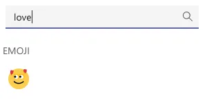 Emoji-Suche nach Namen in Microsoft Teams