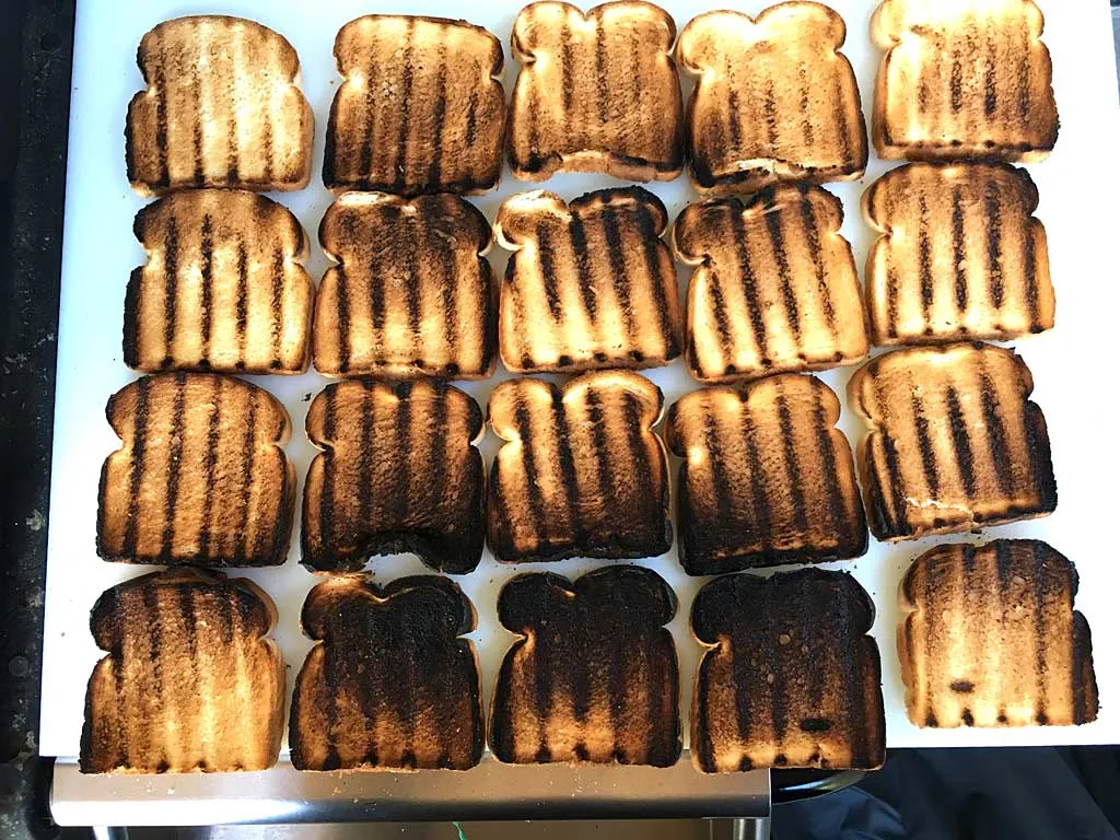 Ergebnisse des Toast Tests