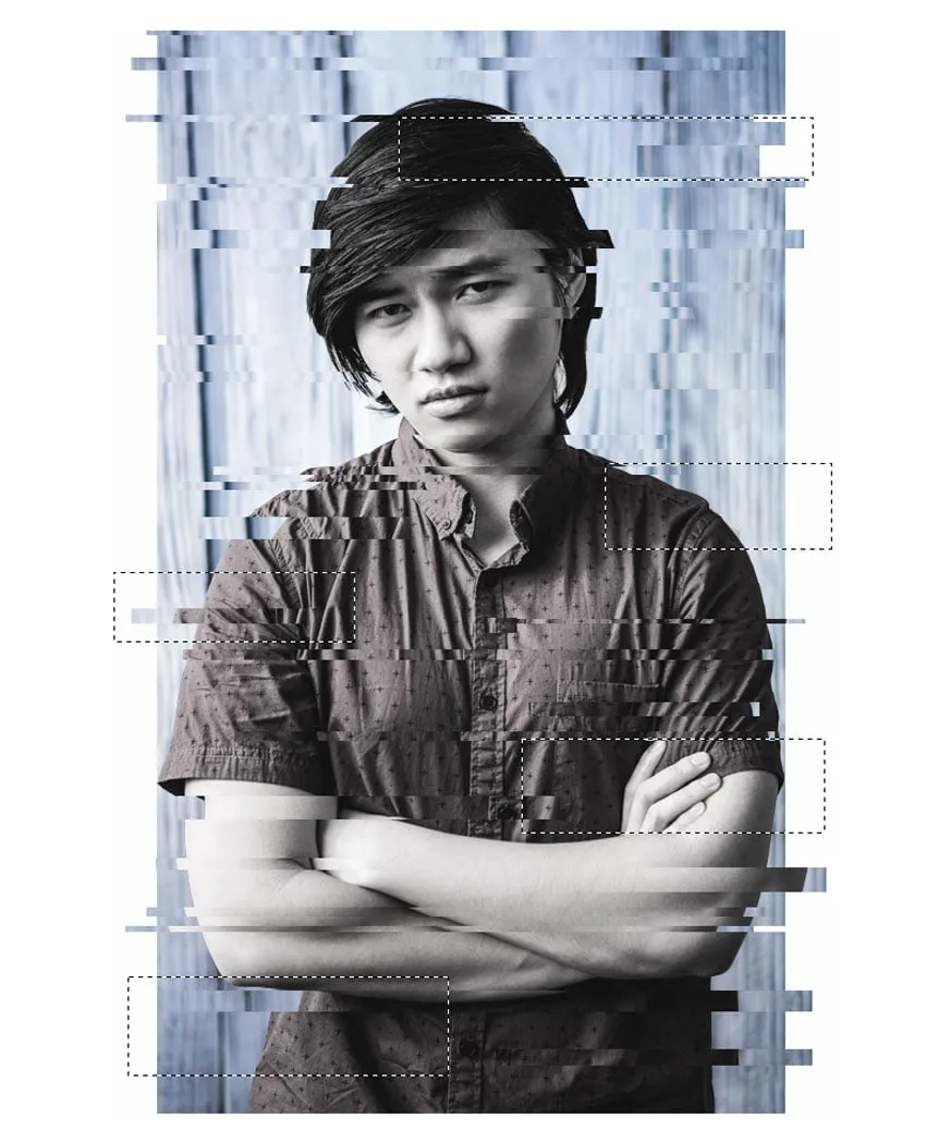 Erstellen von Auswahlen für den wellenförmigen Glitch-Effekt