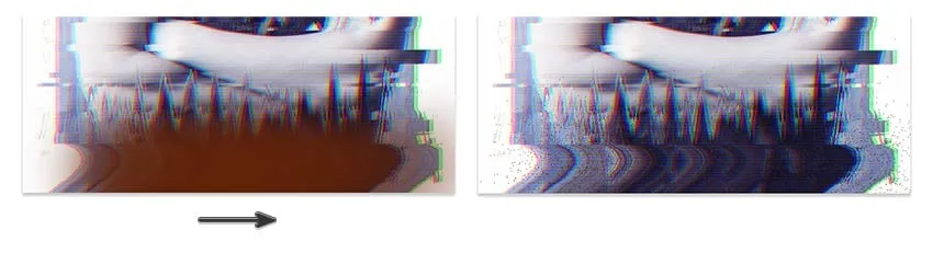 Erstellen von Glitch-Partikeln mit dem Mischmodus "Auflösen"