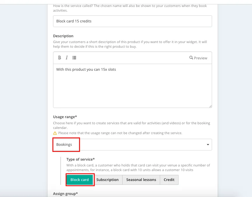 Erstellung einer Blockkarte
