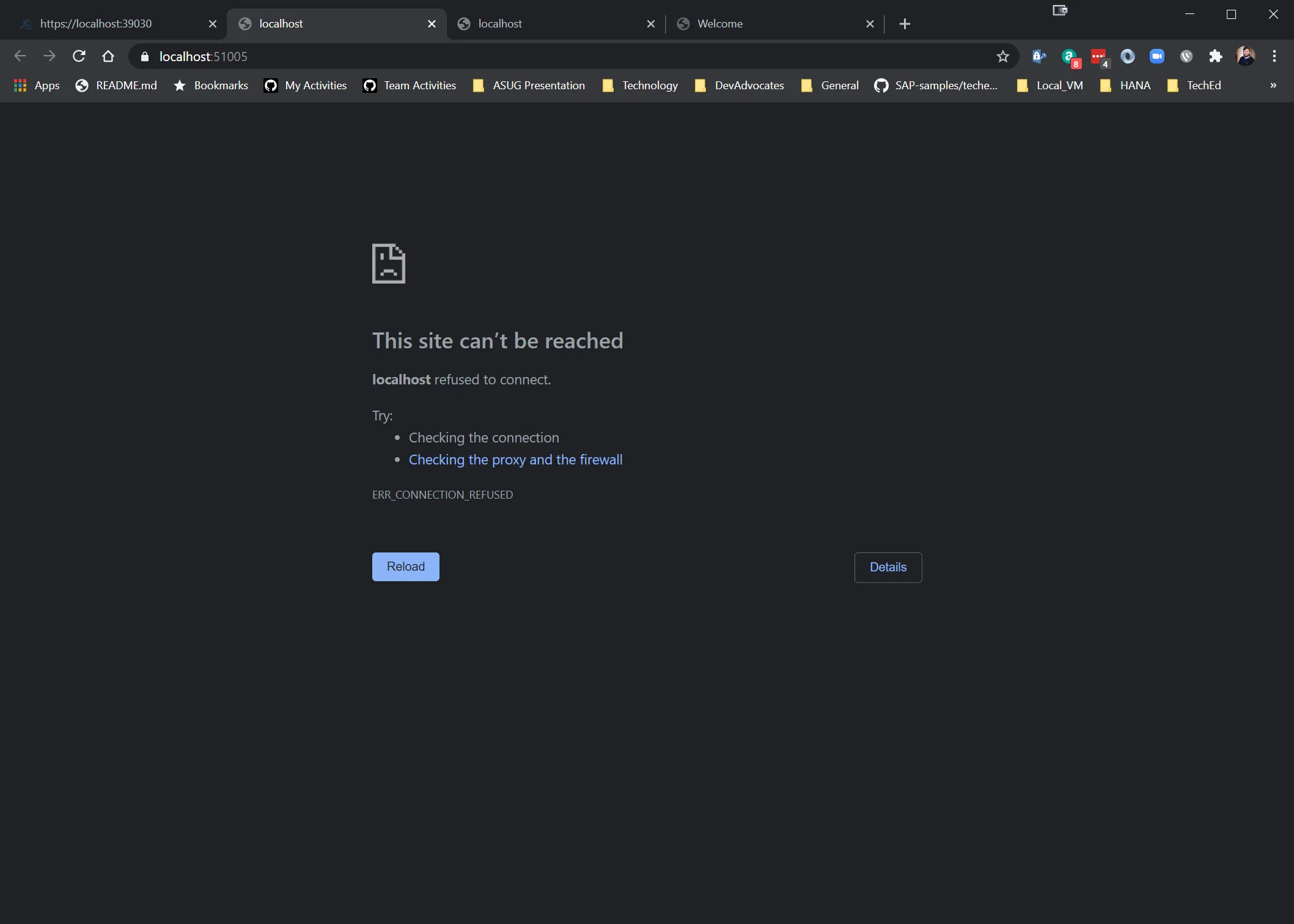 Es gibt jedoch Portkonflikte mit dem Rest der Anwendungspforten
