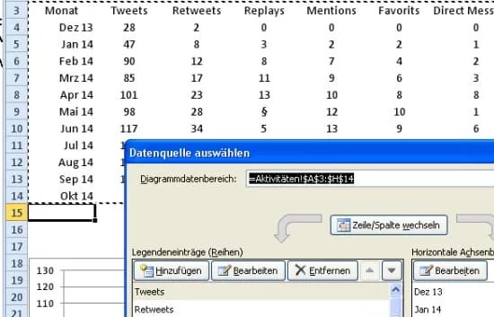 Excel: Daten auswählen