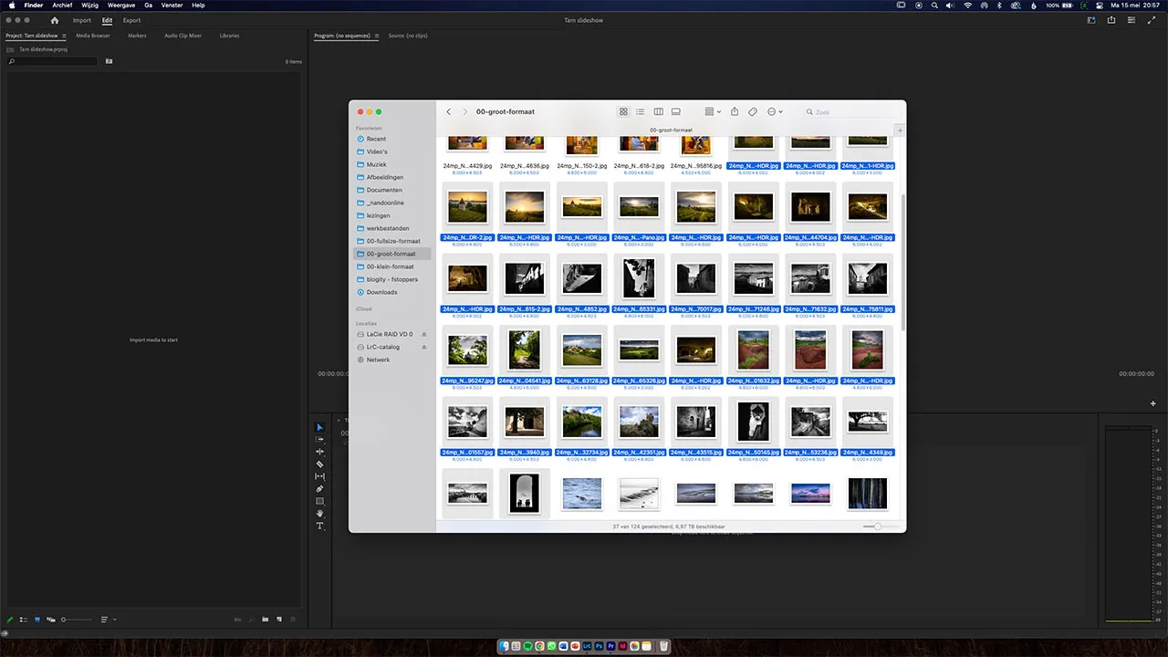 Exportierte Fotos aus Lightroom Classic mit einer Höhe von 2.160 Pixeln für die Diashow in Premiere Pro